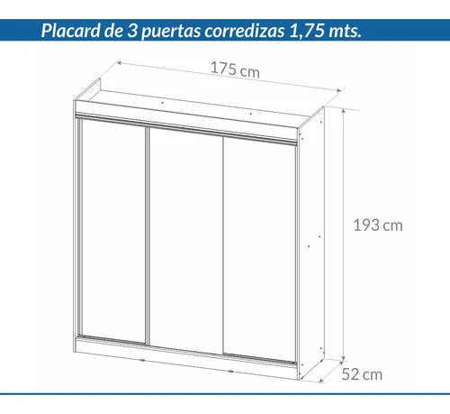 D_992891-MLA85727273740_062025-O.webp Placard Ropero 3 Puertas Corredizas 1.75- 1.93- 0.52 Dpc 175