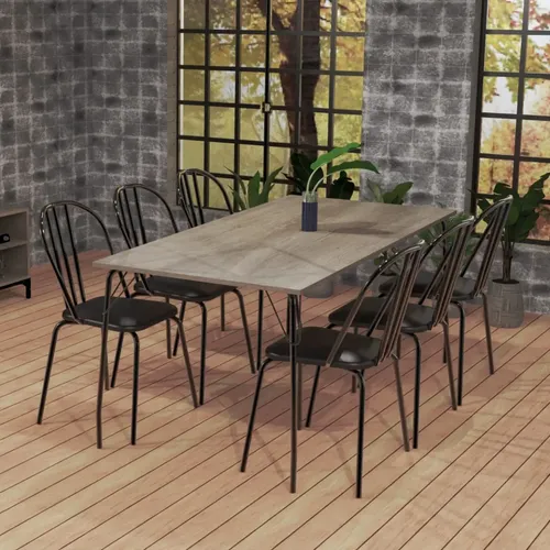 Mesa Cocina Comedor Brooklyn 180 X 82- Melamina. Base Caño