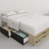 Base Box P- Sommier 140 X 190- 4 Cajones- Estantes- Cod 6442