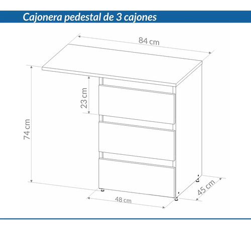 D_994848-MLA85786719494_062025-O.jpg Cajonera Pedestal C- Extension Recta 84 X 45 X 74- E 7303