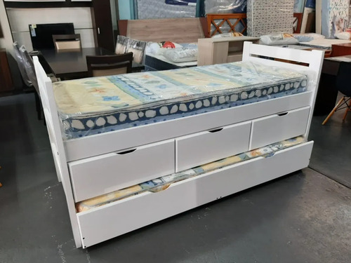 Divan Cama Con Cajones Y Carro Cama. Pino Lustrado Cod. 216