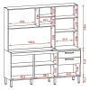 Bajomesada Cocina Kit's Paraná 7 Puertas 2 Cajones Mdp Moderna Beige Tapas Para Mostrador Nogal/blanco Apagado