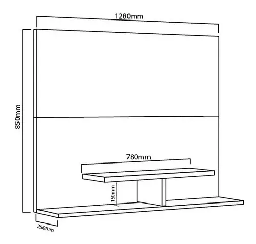 Panel Rack Para Tv Led 50 Flotante 128 X 85- Dl 841