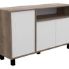 Vajillero Bahiut Aparador Organizador 130cm 3 Puertas Mosconi Doors Roble Nebraska Gris Frente Blanco Roble Nebraska Gris Fr. Blanco