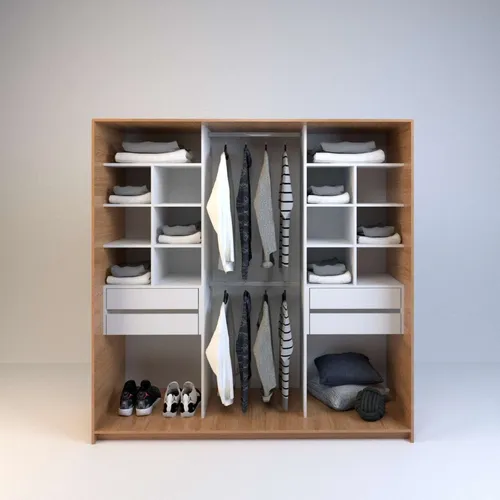 Ropero Vestidor Sin Puertas, 4 Cajones. 180 X 180 - Cod 6513