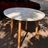 Mesa Redonda 90 Cm. Patas De Madera Paraiso, Tapa Melamina