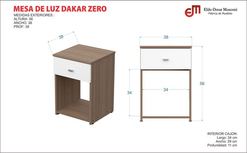 D_999810-MLA83783233654_042025-O.jpg Mesa De Luz 1 Cajon, Espacio- 38 X 56 X 38- Cod. 56866