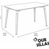 Mesa Nordica Eames Rectangular Comedor 140 X 80 Tapa Blanco Patas Natural Marrón