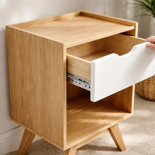 Mesa De Luz Arka. 1 Cajon, 1 Estante- 64 X 45 X 40. Gacela