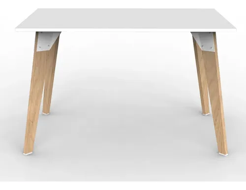 Mesa Rectangular Dielfe Oslo Para Comedor O Cocina Blanco Roble Natural