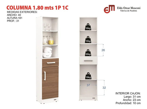 D_846834-MLA111560017551_052026-O.jpg Despensero Columna Organizador Cocina 1 Puerta, 1 Cajon