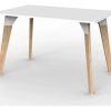 Mesa Rectangular Dielfe Oslo Para Comedor O Cocina Blanco Roble Natural