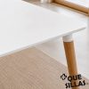 Mesa Nordica Eames Rectangular Comedor 140 X 80 Tapa Blanco Patas Natural Marrón