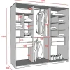 Ropero Vestidor Sin Puertas Melamina 4 Cajones Color Olmo con Everest