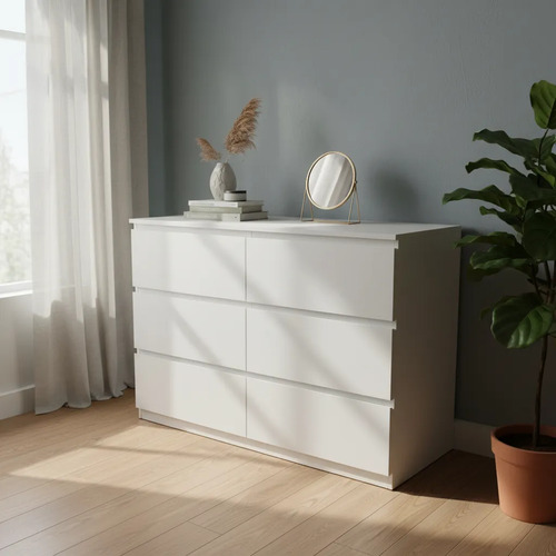 Comoda Chiffonier Cajonera 6 Cajones. 120 X 85 X 43- Mdf