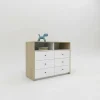 Comoda Chifonier Cajonera 100x80 Mueble Minimalista 6 Caj. Color Olmo Finlandes Con Everest