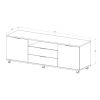 D_695114-MLA112390178663_052026-O.jpg Rack Tv Organizador Gris Móvil 160cm Con Ruedas 2 Puertas 2 Cajones Estante Melamina Moderno Mueble Living Centro... Roble Kendal / Gris