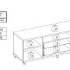 D_922870-MLA111350989290_052026-O.jpg Rack Tv Organizador Blanco Móvil 160cm Con Ruedas 2 Puertas 2 Cajones Estante Melamina Moderno Mueble Living Centro Entretenimiento Tv De 70 Pulgadas Blanco Roble Kendal Rom160 Dielfe