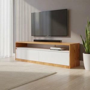 D_677860-MLA114752000466_082026-O.jpg Bahiut Rack Bajo Arkos 1.64 X 0.53- 2 Caj Blanco Con Paraiso