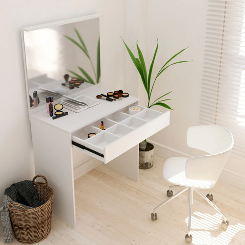 Tocador Maquillador Con Espejo Cajon Y Luz Led 1429l