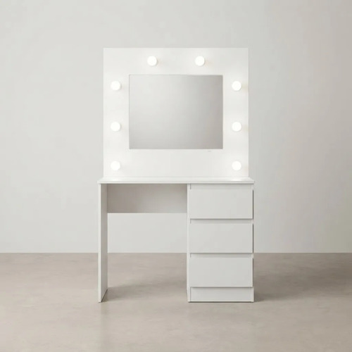 Maquillador Tocador Con 3 Cajones- Luces Y Espejo- 143 X 90