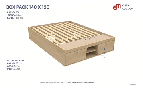 D_771101-MLA115478889792_082026-O.jpg Base Box Para Sommier Pack 2 Cajones 1.40 X 1.90 Mosconi