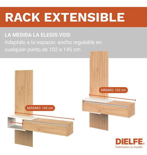 Rack Con Panel Dielfe Rfm140 Para Tv Hasta 55 De Mdp