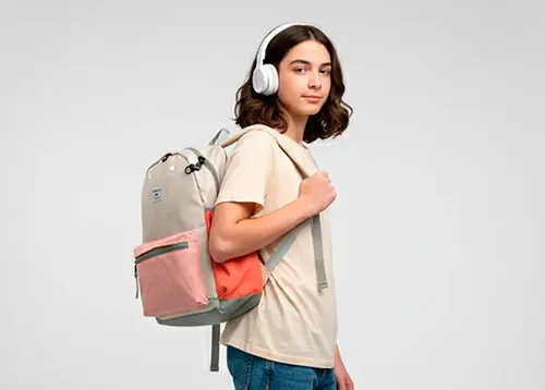 Mochila Juvenil Nyon Rosa Salmon Beige Vcf 2006