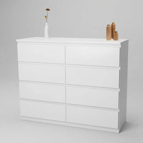 Comoda Chifonier Prisma 8 Cajones. Mdf Laqueado- 125 X 80x40