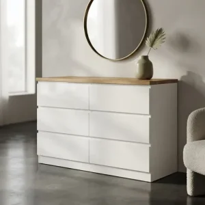 D_735253-MLA117362566549_092026-O.webp Comoda Chiffonier Cajonera- 8 Cajones- Laqueado Tapa Paraiso