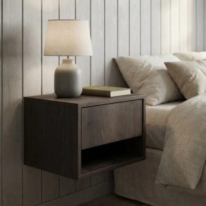 Mesa De Luz Flotante. 1 Cajon, 1 Espacio- 38 X 28 X 32