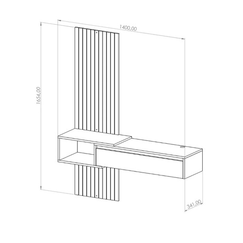 Rack Con Panel Dielfe Rfm140 Para Tv Hasta 55 De Mdp