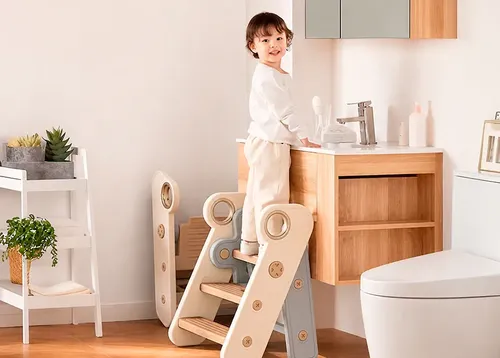 D_927310-MLA118113542937_092026-O.webp Escalera Plegable Infantil 3 Niveles, Reposabrazos Vcf 5101