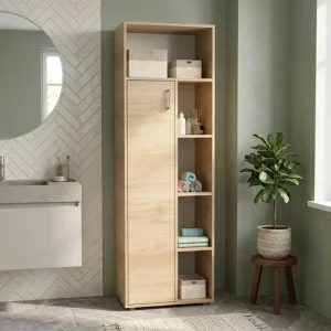 D_619083-MLA119466655347_102026-O.webp Mueble Organizador Armario Zen Alto Para Baño 1 Pta Estantes Color Roble Kendal Natural