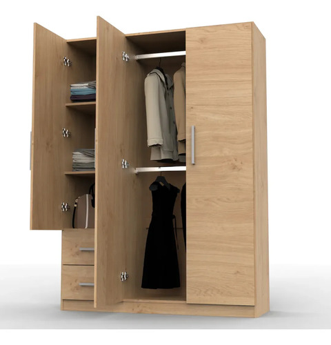 Placard Dielfe Clásica PAC130 de madera con 3 puertas batientes