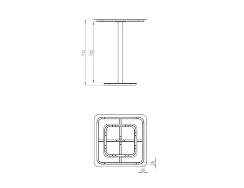 Mesa de exterior Dielfe MPC600E de acero