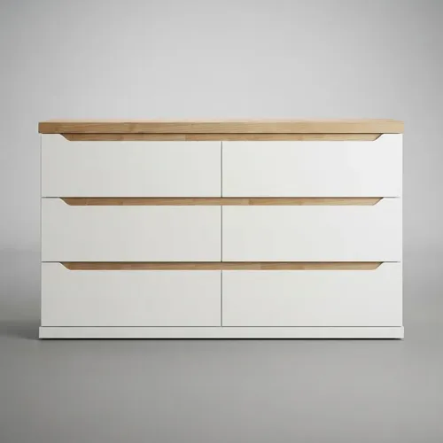 Comoda Chiffonier Laqueada Paraiso 6 Cajones Duna- 110-80-38