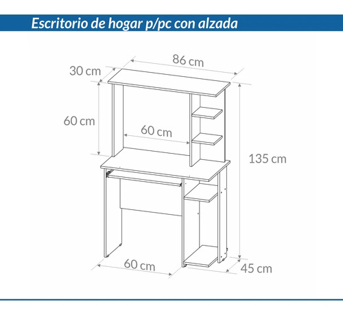 D_825110-MLA119864751981_102026-O.jpg Mesa Para Pc Computacion C- Alzada 135 X 85 X 45. Cod. 8001
