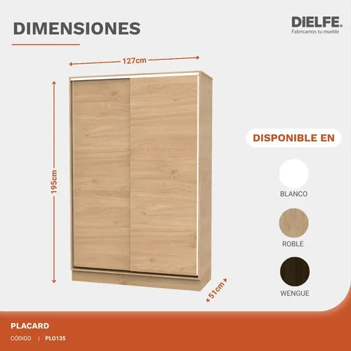 D_891262-MLA120227714213_102026-O.webp Placard Ropero Armario Dormitorio 2 Puertas Corredizas Organizador Guardarropa Melamina Blanco Estantes Cajones Perchero Correderas Metálicas Gran Capacidad Plo135 Dielfe