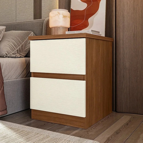 D_894242-MLA112359265863_052026-O.jpg Mesa de luz Santos Andirá 2 Gavetas Bari de mdp - 58cm x 44.8cm x 43cm