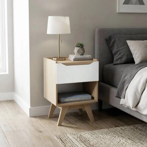 Mesa De Luz Arka. 1 Cajon, 1 Estante- 64 X 45 X 40. Gacela