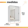 Placard Santos Andirá Belgica BELGICA 2PTS BRANCO de mdp12 y 15mm con 2 puertas corredizas