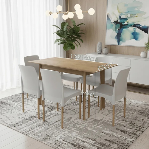 Mesa Cocina Comedor Extensible 120 A 160 X 0.80- Uppsala -